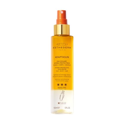 INSTITUT ESTHEDERM Agua Solar Hidraprotectora - Protección UVA/UVB contra las Quemaduras Solares y el Fotoenvejecimiento - Ayuda a Acelerar el Bronceado - Frasco con Dosificador 150 ml