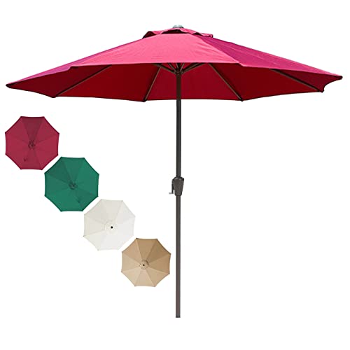 Parasol de jardín CLSDRZC de 9 pies para proteger tu mesa exterior del sol directo