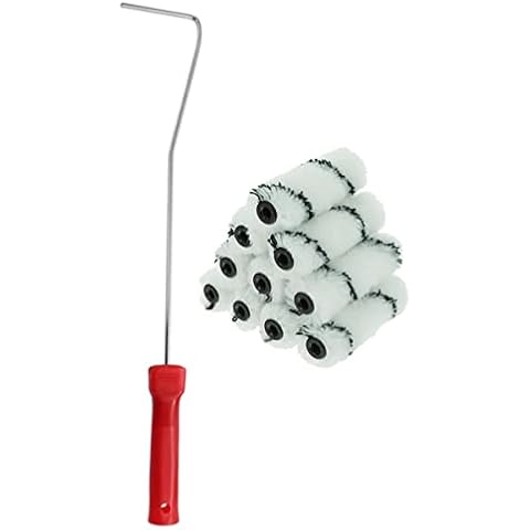 Long Extended Painters Stick Mini Paint 4" Roller Frame 10 x Mini Covers Cover