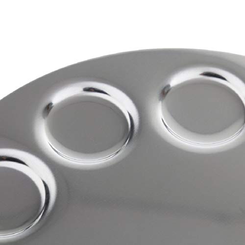 ClubBeauty Stainless Steel Cosmetic 5 Dip Makeup Mixing Plate with Spatula Tool for Women (Silver) - Image 4