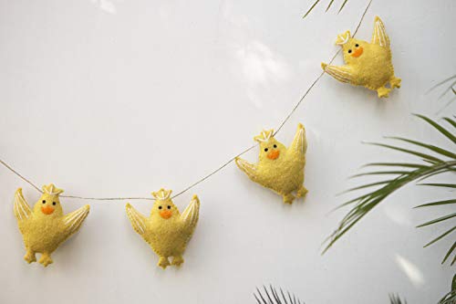 Guirlande en feutre poussins 122cm De Kulture pour déco