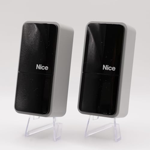 NICE EPMOW - Paire de Cellules Photoélectriques Sans Fil - Sécurité Portail Nice - TX RX - IP44 - Compatible Centrales Nice via BlueBUS - Portée 20 m / 40...