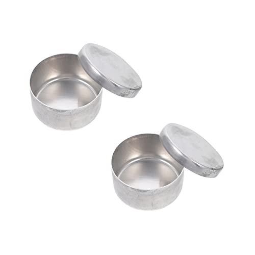 STOBAZA Heavy Duty Aluminum Weighing Bottle 2pcs Round Tins for Soil Lab Holding Jar