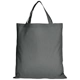 TEXXILLA 10er | 25er | 100er Pack Baumwolltasche - 28 Farben | mit Zwei kurzen Henkeln | 38x42cm | Jutebeutel | Einkaufstasche | unbedruckt, Farbe:stahlgrau, 10 Stück