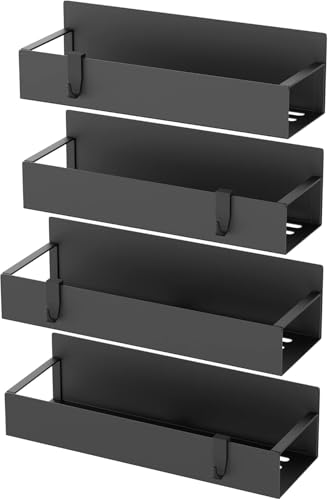 Image of Rellon Spice Rack Organizer for Fridge Seasoning Organizer for Kitchen storage Metal Spice Organiser with Screw or Adhesive Hanging For Kitchen Bathroom,Cosmetic Organizer Masala Stand (PACK OF 4)