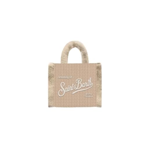 SAINT BARTH Borsa a mano VANITY MINI SHEARLING FUR - Beige 00295I (beige, Piccola)