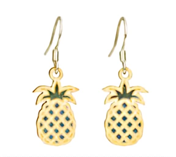 Woodcutts Natural Wood Earrings Twig #907 Pineapple in Maple - Handcrafted Laser Cut Jewelry Made Using Wood From Sustainable Tree Farms - Unique and Delicate Design in Every Pair