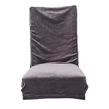 ULDIGI Chic Fleece Dining Chair Cover Seat Protector Home Decor Suitable for IKEA Chairs Grey