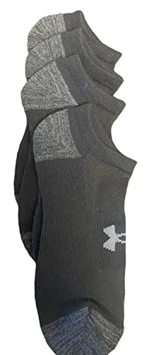 Under Armour Men's Cushion No Show Socks, 6 Pairs, Gray/Black, Size 8.5-13