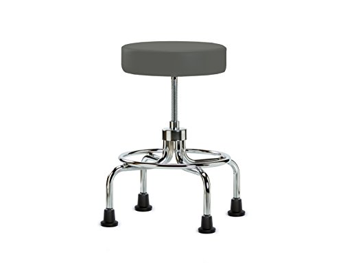 Image of Perch Retro Exam Stool with Glides, 18.5 inch-24 inch, Charcoal Vinyl