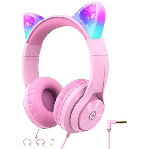 iClever Kids Headphones with LED Lights Cover