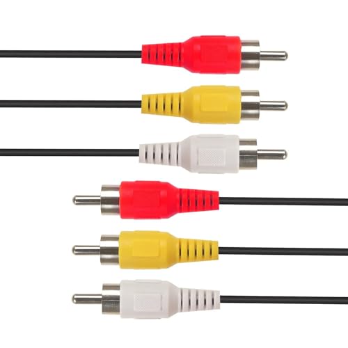 EYEZING RCA Cables 3RCA Cable Audio Video 24K Gold Plated Connecting Audio Video Components AV Male to Male Cable for Home Theater amp Stereo Systems (5ft-1pcs)