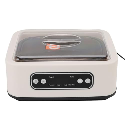 Smart Yogurt Maker, Square Shape, Batch Production, with 4 Diverse Fermentation Modes for Yogurt, Enzymes and Natto Fermenter, 1.6L Capacity, Adjustable Temperature and Time (EU Plug 110~240V)