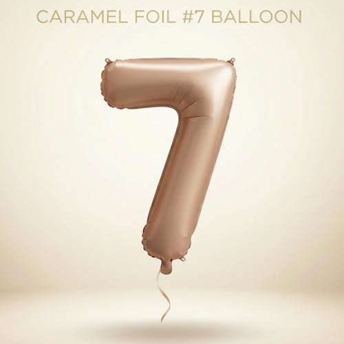 Image of Atpata Funky #7 Elegant Caramel Colour JUMBO 40 INCH Number Balloons Set | 0 to 9 Digit Shapes | Decorative Balloons for Milestones & Celebrations