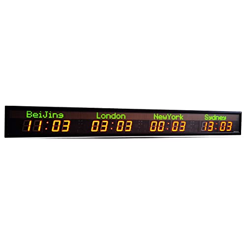 Zhong Xiao Xiao Brand Led Digital Wall Timer 2.3 Inches 4 Zone Clock,City Clock. #TOP6
