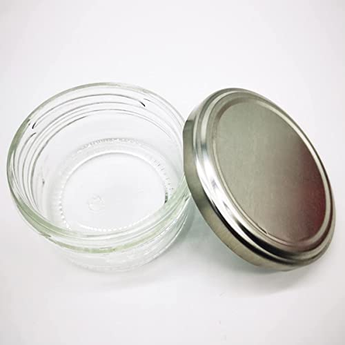 Delove 2.5 Oz Small Glass Condiment Containers With Lids - Salad Dressing Container To Go - Dipping Sauce Cups Set - Leak Proof Reusable Sauce Containers For Lunch Box Picnic Travel - 7Pack (Sliver) #TOP2