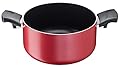 Lagostina Cucina Mediterranea Casseruola Fonda 2 Maniglie per Induzione, Alluminio Antiaderente, Rosso, Diametro 20 cm