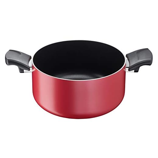Lagostina Cucina Mediterranea Casseruola Fonda 2 Maniglie per Induzione, Alluminio Antiaderente, Rosso, Diametro 20 cm