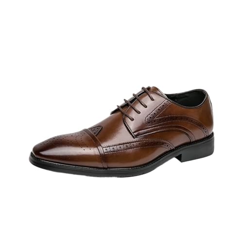 Men's Lace up Brogue Dress Shoes Business Casual Comfortable Office Wedding Groom Formal Work Footwear