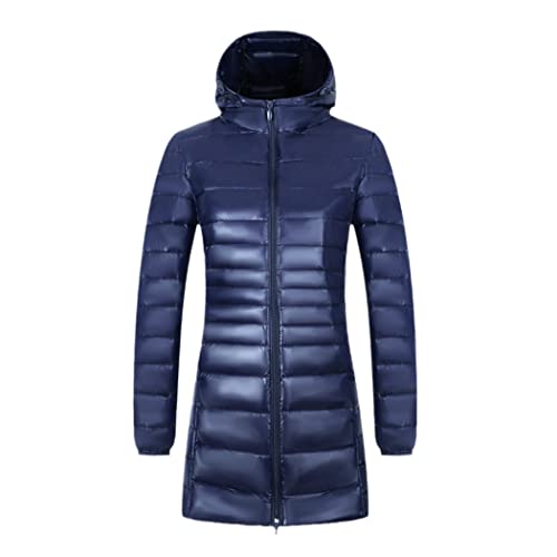 Manteau long en duvet anti-froid doudoune légère compressible femme 3XL marine