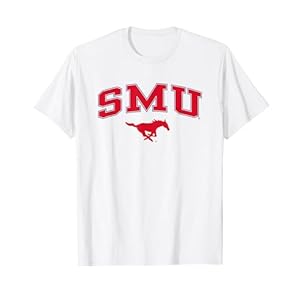 SMU Mustangs Arch Over White Officially Licensed T-Shirt