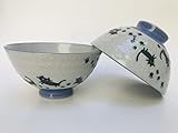 2 Pc Japanese Grey Crackle Baclk Cats Rice Bowl Set Includes 2 Bowls