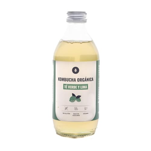 PLANETA HUERTO | Kombucha ECO Té Verde y Lima 330 ml | Refrescante y Saludable | Probióticos para el Bienestar Digestivo