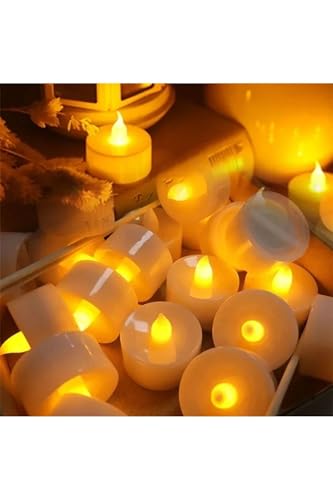 Kuzey Warm Light Candles 24 Adet Gün Işığı Led Işıklı Mum Gün Işığı Led Mum Sarı Işıklı Mum Romantik Dekor Gün Işığı