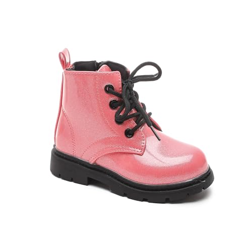 Komfyea Cute Children Boots Floral Print Girl Lace Up Boots （Toddler/Little Kids3