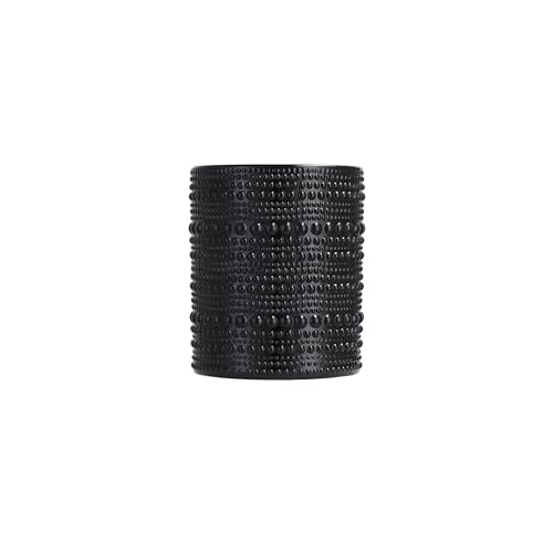 Fortessa Jupiter Beaded Hobnail Glass, 10 Ounce Double Old Fashioned (Set of 6), Obsidian Black