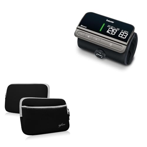 BoxWave Case Compatible with Beurer BM81 - SoftSuit with Pocket, Soft Pouch Neoprene Cover Sleeve Zipper Pocket - Jet Black