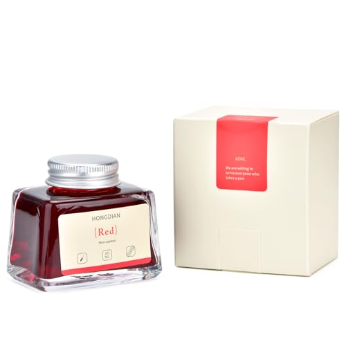 Image of Hongdian Fountain Pen Bottled Ink Red, 60ml Fountain Pen Bottled Ink, Non Carbon