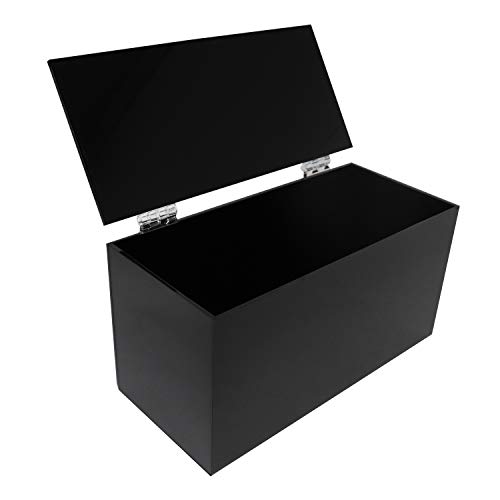 Image of Face Mask Dispenser | Acrylic Mask Box with Cover for Storing and Dispensing Personal Face Masks (Black)