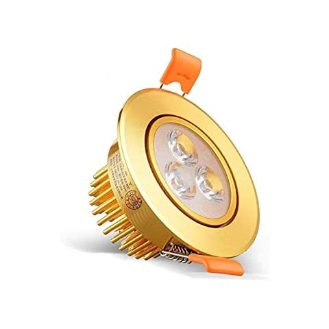 Mrdsre Angle Adjustable Gold 3W LED Ceiling Lamp Spotlight European Aluminum Recessed Panel Downlight Store Panel Ceiling Lights Anti-dazzle Home Commercial Corrior Hall Decor (Color : 3000k) Cover