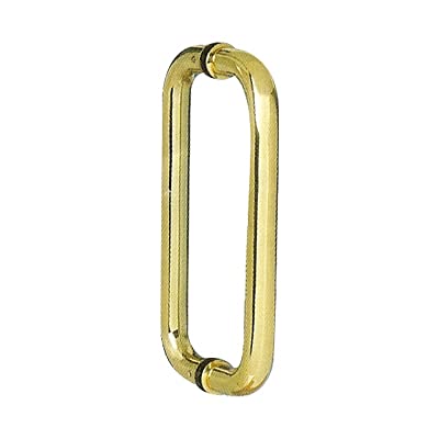 BRIXWELL H-12X1BTB-PB 12 Inches Center to Center Commercial Standard Door Pull Back to Back Mount Polished Brass