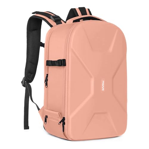 MOSISO Sac à Dos pour Appareil Photo, DSLR/SLR/sans Miroir Photographie Caméra Sac 15-16 Pouces Coquille Dur avec Support Trépied&Laptop Compartiment Compatible avec Canon/Nikon/Sony, Rose Saumon