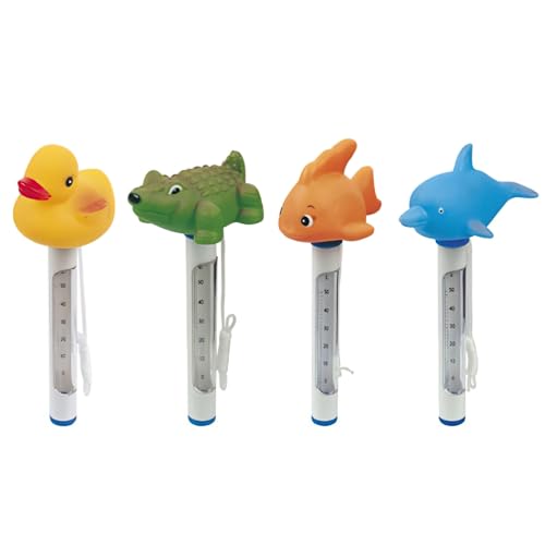 Bestway 58110 Termometro Galleggiante Assortito, 4 Animali con Cordicella