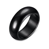 TIEHOKTW Alianza de boda y anillo de compromiso para él, acero inoxidable, 7 mm, plata, negro, dorado, azul, oro rosa, anillos de compromiso y matrimonio, grabado sencillo para hombres, 10, Metal, Sin