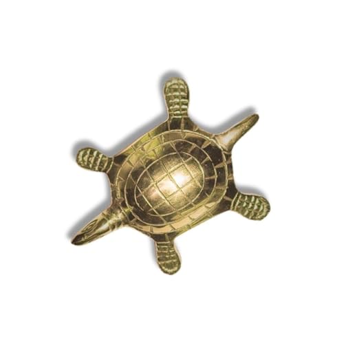 Image of Brass Big Turtle with Yantra Statue | Size-3 inch | Weight - 130 Gram Approx |Pital Kachhua | for Peace & Prosperity | Turtle for Good Luck | Pack of 1