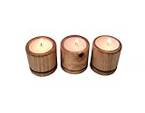 portavelas Triple Madera de Olivo Natural (50mm diametro)