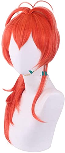 Longue Queue De Cheval Rouge Perruque Cosplay, Cosplay Anime Perruque, avec Filet De Cheveux Gratuit, pour Fête Carnaval Halloween Perruques Cover