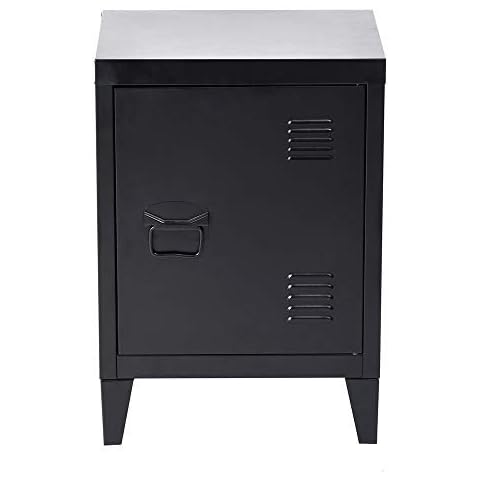 Storage Cabinet Metal Floor Cabinet Free Standing Cupboard,Side Organizer with 2 tier Shelves filing cabinet for Home Office Study Bedroom Living room Black,30 ×40×57cm Cover