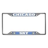 FANMATS 47816 WNBA - Chicago Sky License Plate Frame | Chrome | 6.25"x12.25" | Chicago Sky Text with Logo