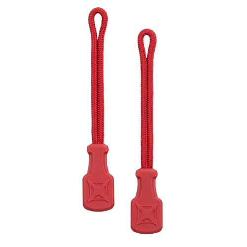 Vertx Rapid Access Zipper Pull Tab Kit, Replacement Puller for Backpack, Luggage, Bag, Handbag, Red