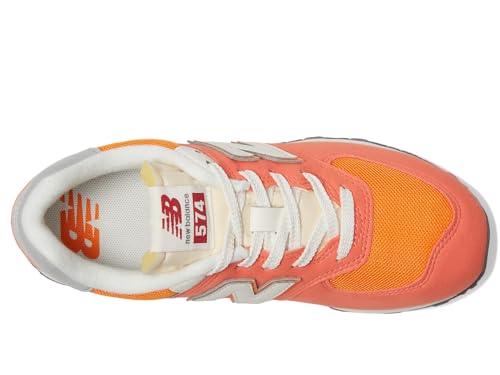New Balance 574 V1 70s Racing Lace-Up Sneaker, Gulf Red/White, 4.5 Wide US Unisex Big_Kid2
