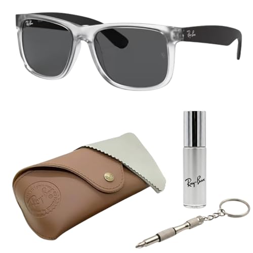 Image of Ray-Ban RB4165 JUSTIN COLOR MIX Square Shaped Sunglasses for Men with Official RAYBAN Eyewear Kit