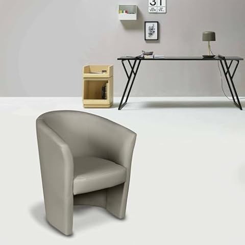 Fauteuil Dmora en éco-cuir gris Cover