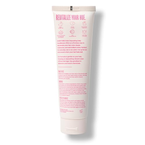 Image of Overtone Daily Color Depositing Conditioner for Hair, Magenta Majesty:Temporary Pigment with Shea, Coconut & Avocado Oils, Hydrating, Vegan & Cruelty-Free, All Hair Types, 4.5oz.