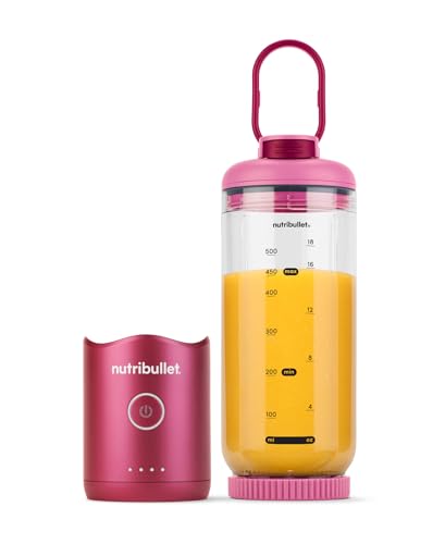 Nutribullet Flex NBP213MA Frullatore Portatile con Coperchio, Lame Rimovibili, Ricarica USB-C, Trita Ghiaccio e Frutta Congelata, bicchiere Senza BPA, Capacità 650ml, Magenta - immagine 4