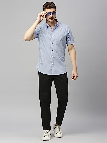 Image of Thomas Scott Mens | Half Sleeve Checkes | Printed | Slim Fit | 100% Cotton | Spread Collar | Shirts